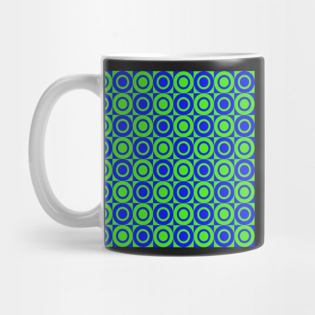 blue and green minimalist geometrical pattern by pauloneill-art